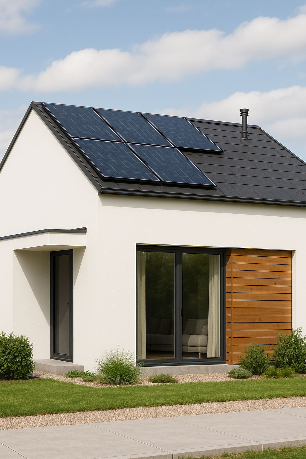 casa bioclimatica con paneles solares